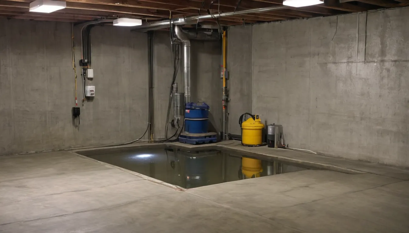 A concrete floor being prepared for coating in a Godfrey basement